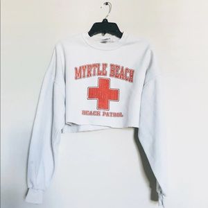 myrtle beach oversized cropped sweatshirt